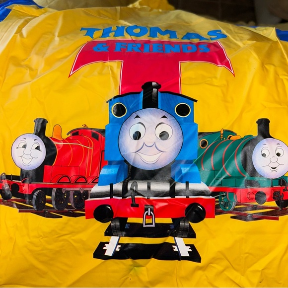 Thomas & Friends kids size 10 rain jacket hoodie 100% pvc back pack cover READ - Picture 12 of 14